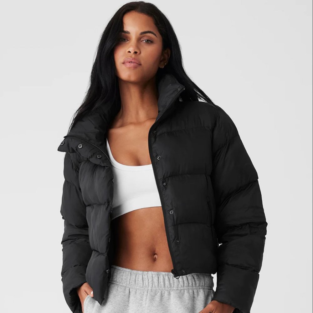 ALO Gold Rush Puffer Jacket Black Size XS
